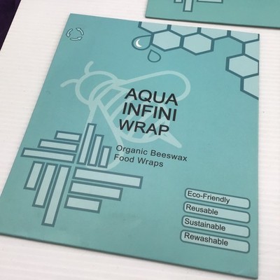 3-Packs Beeswax Wraps Reusable Organic Food Wrap MFG Aqua Infi Wrap