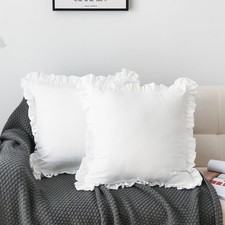 Euro Shams Covers Set of 2, 26 x 26 100 Brushed Microfiber Euro Pillow Cov...