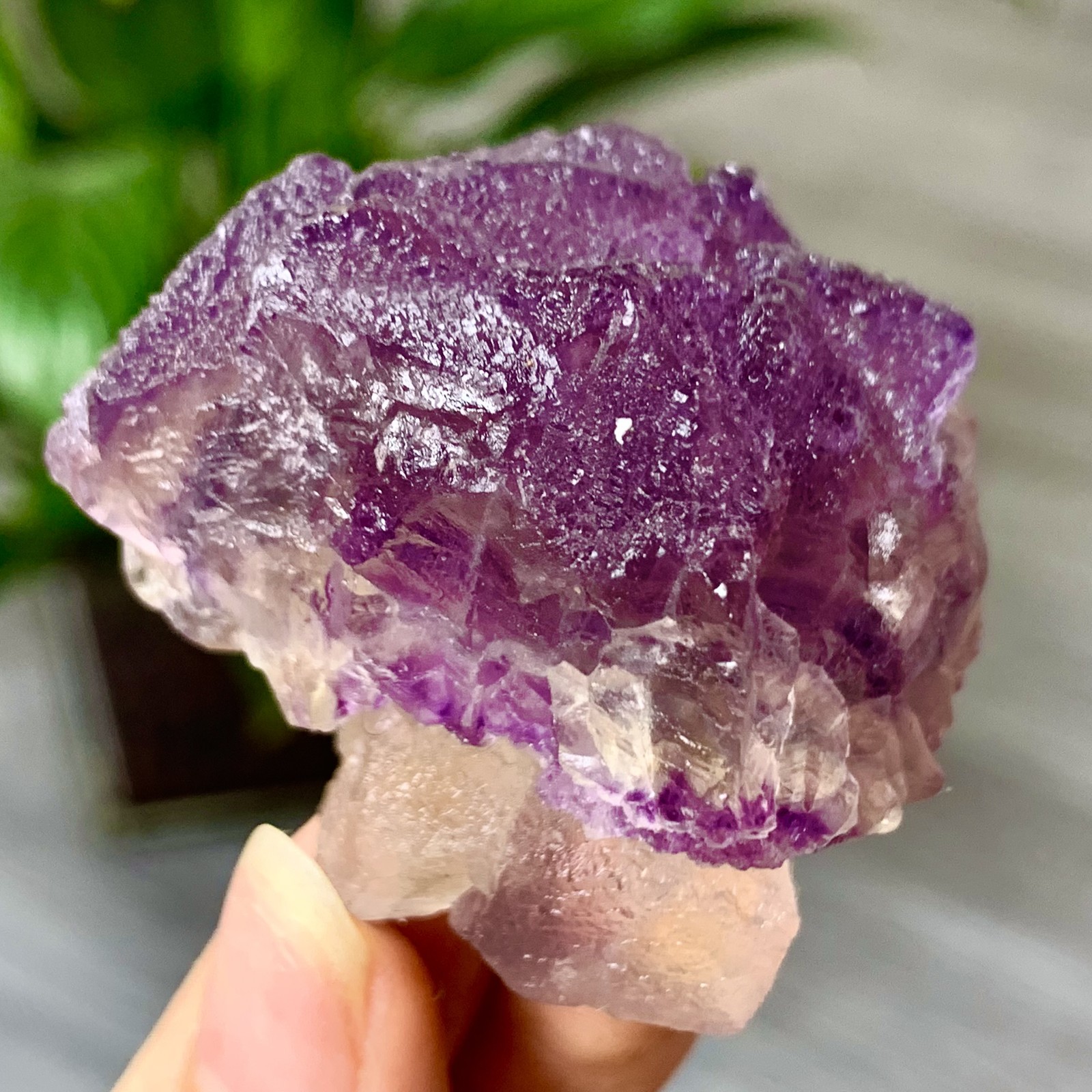 76G Natural Purple Fluorite Crystal Specimen from China Transparent Mineral Sample