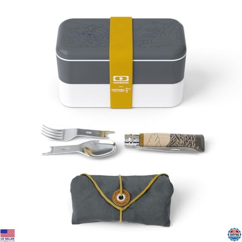 Opinel x Montbento On-The-Go Meal Kit - Outdoor Lunchbox with Knife & Cutlery
