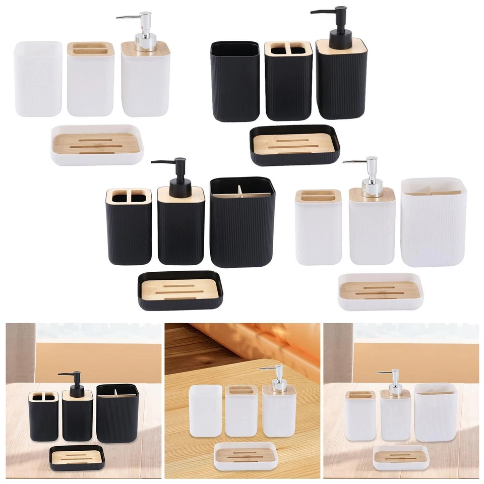 4 Pieces Bath Essential Bathroom Accessories Complete Set Practical Housewarming - Image 1 of 1