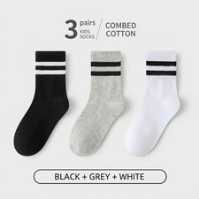 3 Pairs Kids Wool Hiking Socks Winter Warm Thick Cushioned Boot Crew Socks 2-12Y