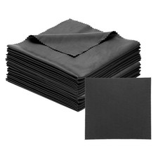 Eyeglass Microfiber Cleaning Cloth 12"x12", 12 Pack, Black