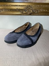 Womens CLARKS ARTISAN Gray Suede Slip-On Loafers Flats-Low Wedge- Size 10
