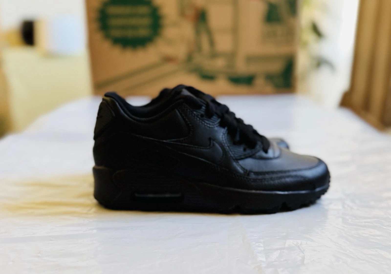 Nike Air Max 90 LTR Jrs Triple Blk taglia 5 5