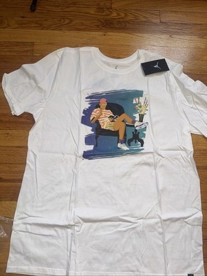 NIKE Air Jordan Grape 5 V NRG Fresh Prince Of Bel Air T-shirt Large Mens White