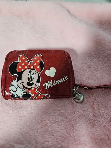 Disney Parks Red Sparkle Minnie Mouse, Zipper Wallet/Coin purse