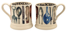 Emma Bridgewater Set 2 HAPPINESS is COOKING from SCRATCH 1/2 Pint Mugs ENGLAND