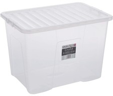 Image of Wham 80L Plastic Storage Boxes Durable Material Spacious Capacity Pack 1