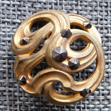 Antique Vtg Button with Steel Rivets Open Work Aprx: 1" #734-D