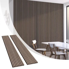 Olanglab Wood Slat Wall Panels, Wooden Acoustic Wall Panels, 94.5"x12.6" Each...