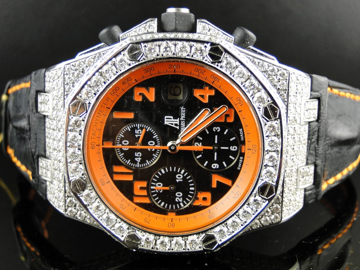 New Custom Mens Audemars Piguet Royal Oak Offshore Volcano Diamond