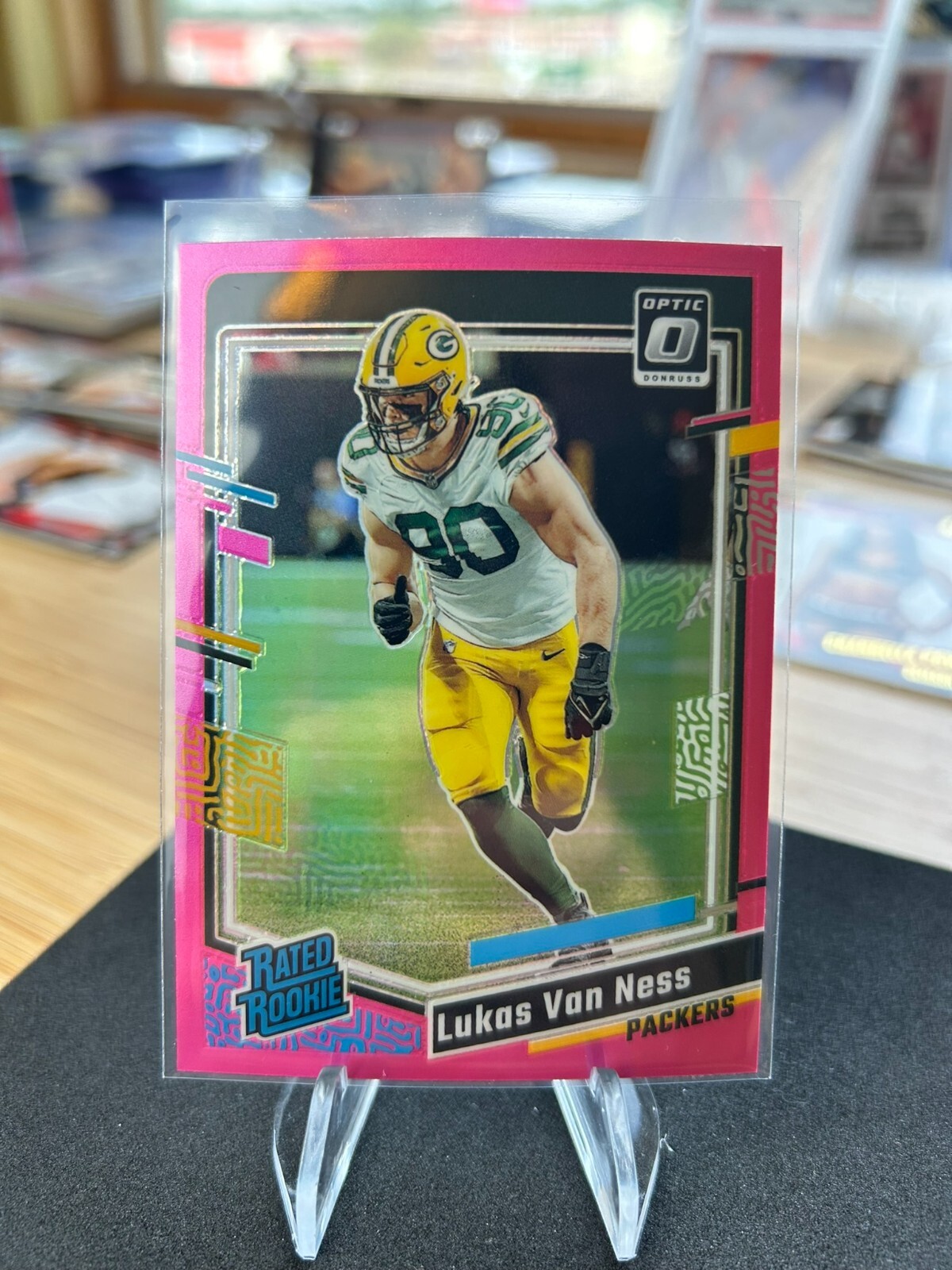 2023 Panini Donruss Optic - Rated Rookie Pink Prizm #240 Lukas Van Ness (RC)