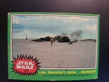 1977 Topps Star Wars Green Card  Luke Skywalker Home Destroyed card #218