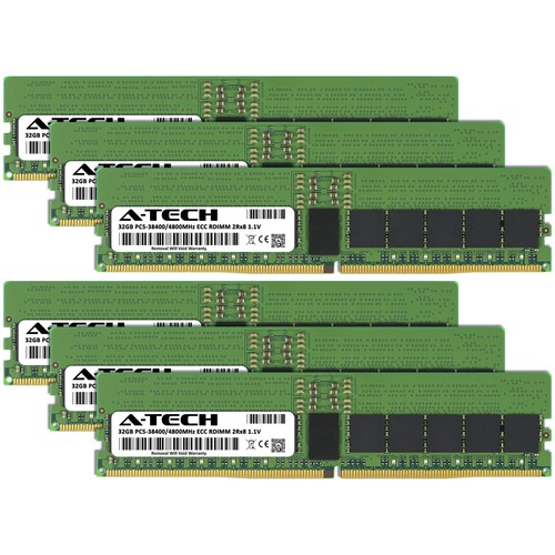 192GB 6x32GB PC5-4800 RDIMM Supermicro H13DSG-O-CPU-D H13SSL-NT Memory RAM - Picture 2 of 3