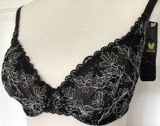 36DD Wacoal 85187 Elegant Demi Embroidered Lace Underwire mesh lined cups Bra