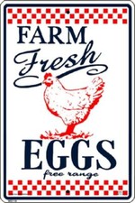 Farm Fresh Eggs Metal Sign 10" x 15" made in USA #SWS116