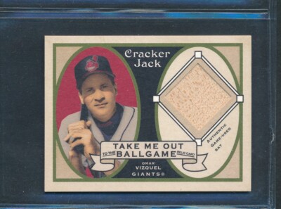 2005 Topps Cracker Jack Take Me Out Ballgame GU Bat Relics #TO-OV: OMAR VIZQUEL
