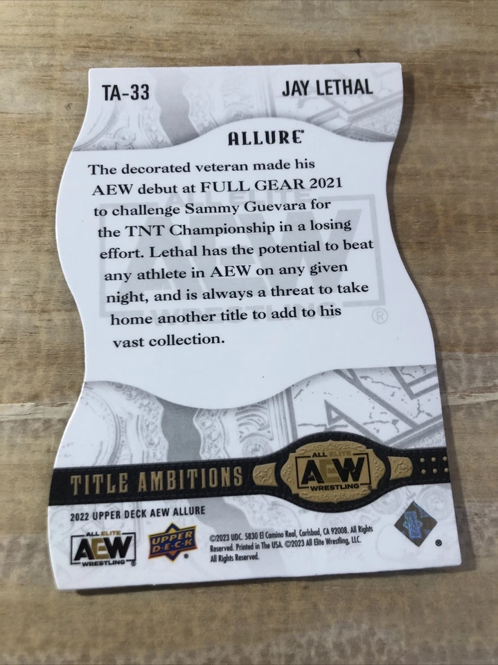 Jay Lethal 2023 Upper Deck Allure AEW #TA-33 Title Ambitions - Image 4 of 4