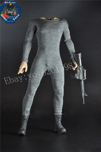 custom 1/6 Scale Gray Jumpsuit Siamese Clothing For 12" HT Male Action Figure - Picture 1 of 3