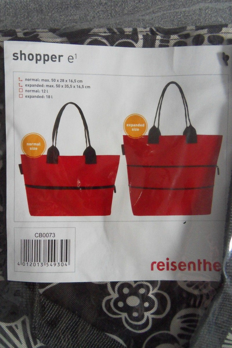 REISENTHEL shopper e1 FLEUR BLACK 12 L 18 L BLUMEN SCHWARZ