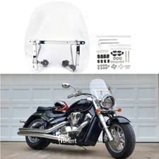 For Suzuki Boulevard C109R Large Motorcycle Clear Windshield Windscreen 7/8" 1"