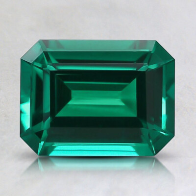 Lab Grown Emerald 8mmx6mm Emerald Cut Wholesale Lot of 2 Gemstones FREE SHIPPING