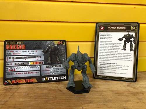 Battletech Mercenaries Caesar with cards from the Kickstarter | eBay