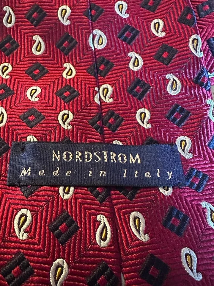 Corbata para hombre 100 % seda roja lisa Nordstrom clásica estampada sofisticada corbata Foto 2 de 4