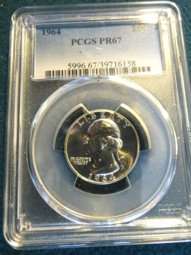 1964 GEORGE WASHINGTON QUARTER GRADED PR 67  BY PCGS - Picture 1 of 2