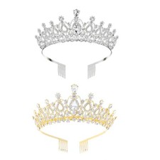 for Rhinestone Crystal Crowns And Tiaras With Comb Headband Wedding Tiaras For B