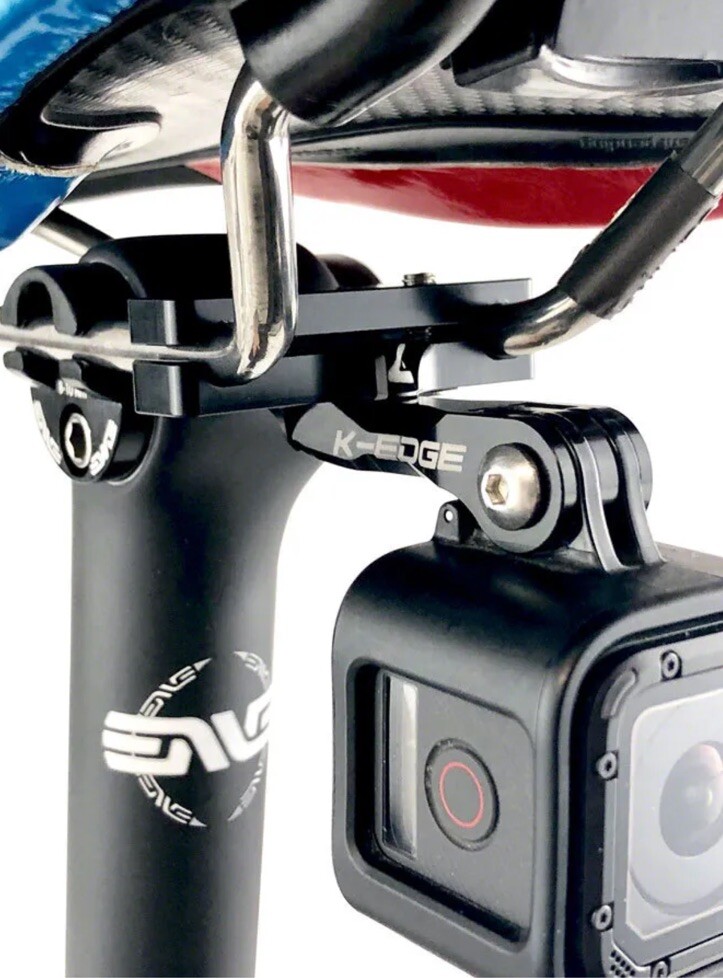 K-EDGE Go BIG Pro Saddle Rail Camera Mount for GoPro, Garmin, and Shimano, Black