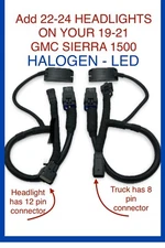 2019 - 2022 GMC SIERRA 1500 Headlight Conversion Adapter to 2023 - 24LED