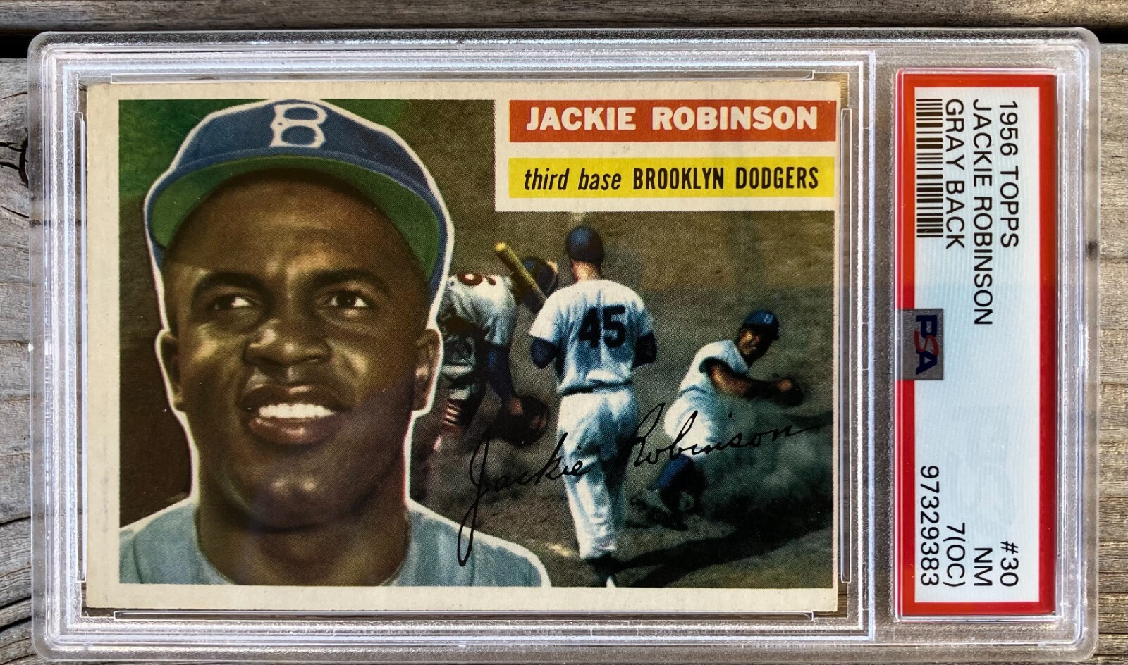 1956 Topps - Jackie Robinson #30 Gray Back - PSA 7