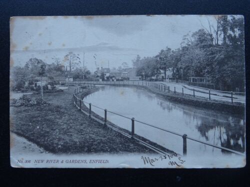 London ENFIELD New River & Gardens c1904 Postcard by G. Smith - 第 1/2 張圖片
