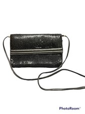 Vintage whiting and davis mesh sequin purse clutch black hand bag