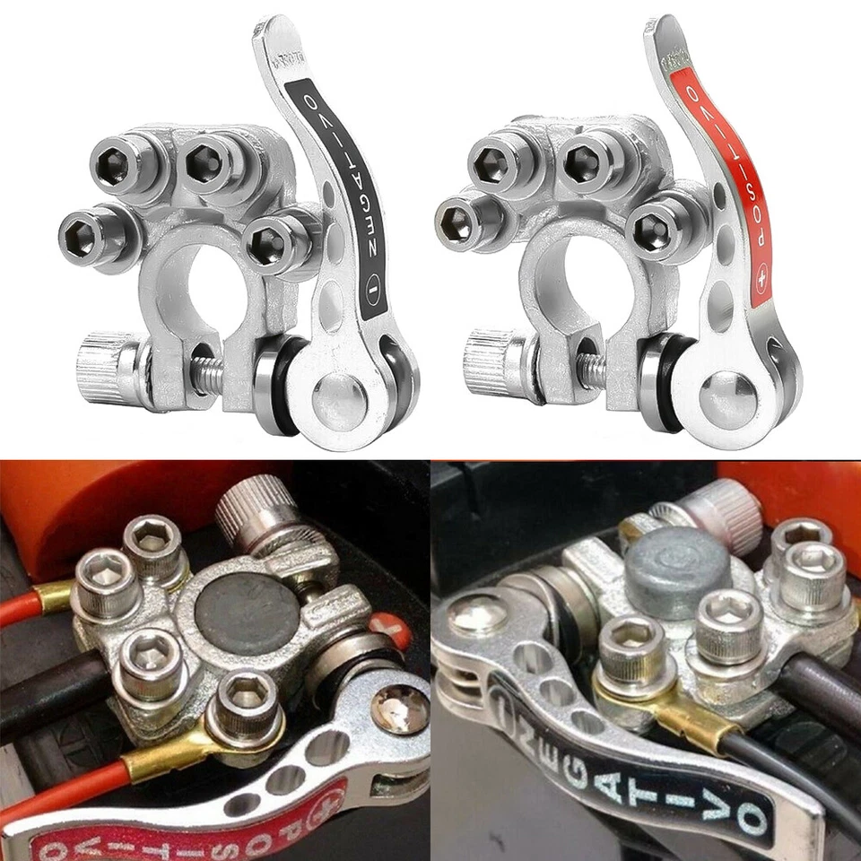 MARKENLOS 2x Batterieklemmen Polklemmen Batterie Klemmen KFZ Schnellverbinder Autobatterie