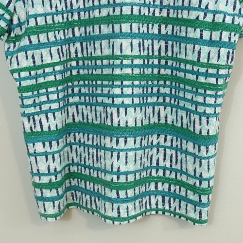 Jaclyn Smith Cotton Blend Knit Striped Textured Short Sleeve Top Sz L - Picture 5 of 8