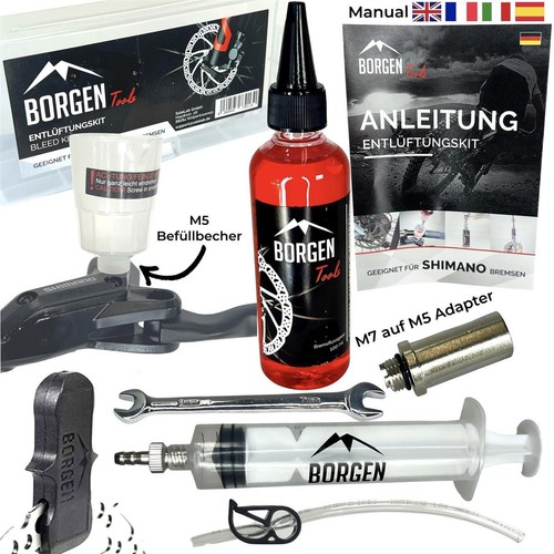 Kit Entretien Freins à Disque Shimano – Huile Minérale 100 Ml + Raccord M5, Purge Complète VTT Route