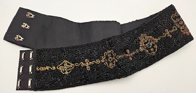 Vintage Echo Black & Gold Beaded Belt 32 display picture 3