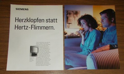 Rare Advertising Siemens 100Hz TV - Heart Palpitations Instead of Hertz Flicker 1993