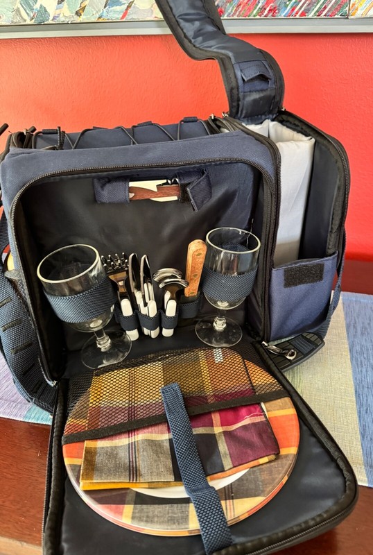 Picnic Time Malibu Picnic Pack, Insulated, New in Box, Never Used, Navy Blue