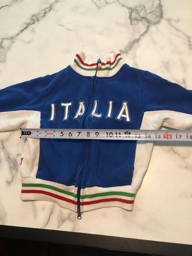 Polifemo Eye Italia Track Jacket Boys Blue White Long Sleeve Mock Neck Full Zip - Picture 6 of 12