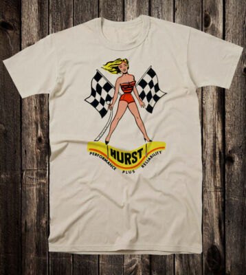 Hot Rod Tee T Shirt Drag Race Nostalgia Racing Hurst Racing Flag Girl Speed Shop