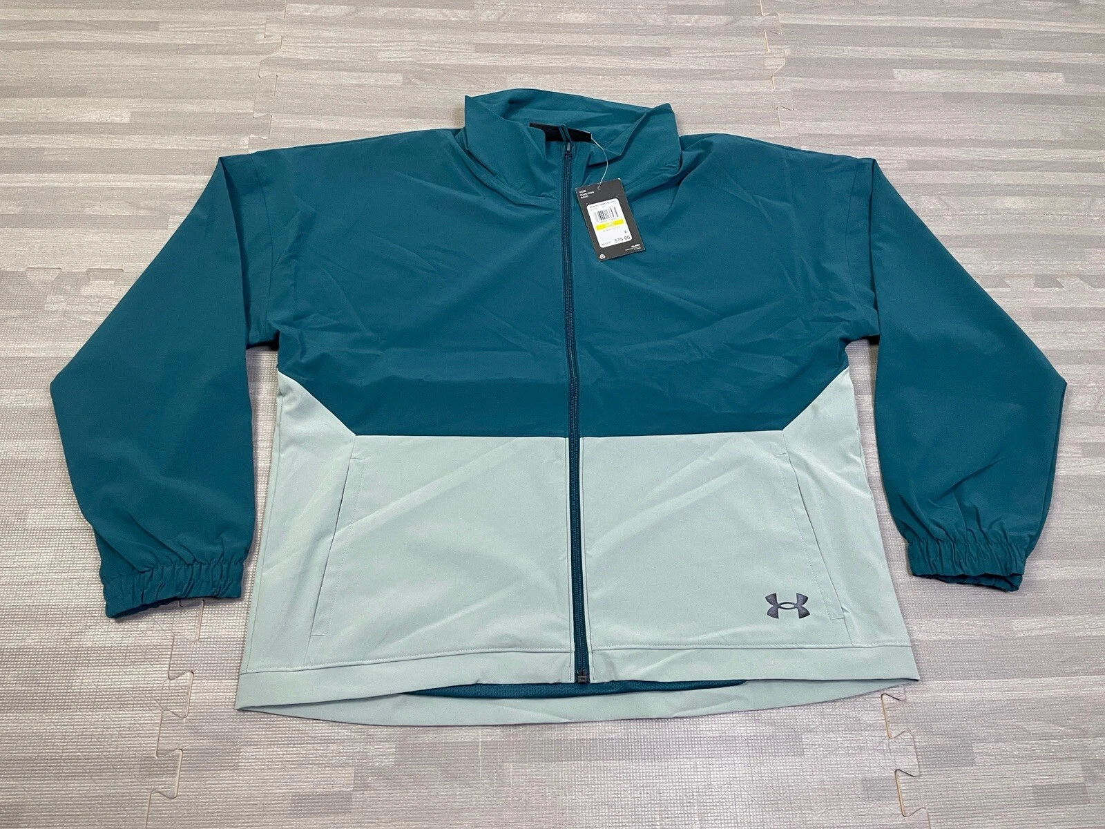 Under Armour Storm Full-Zip Woven Wind Jacket Womens M Golf 1370738 Teal $75