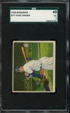 1950 Bowman #77 Duke Snider Dodgers SGC 3 VG LOOK! SV