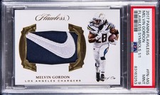 2017 Panini Flawless Melvin Gordon Symbols Nike Jumbo Patch 1/1 PSA 9 #FN-MG