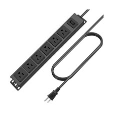 HHSOET Wall Mount Magnetic Power Strip, Under Desk 6 Outlet Mou... USA FAST SHIP
