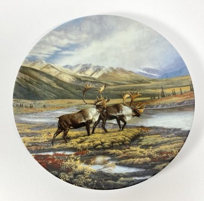 1992 W.S. George Alaska The Last Frontier ''Down the Trail''  Caribou Decor Plate