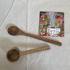 New RYZE Mushroom Coffee Wooden Acacia Stir Spoon Scoop Magnet